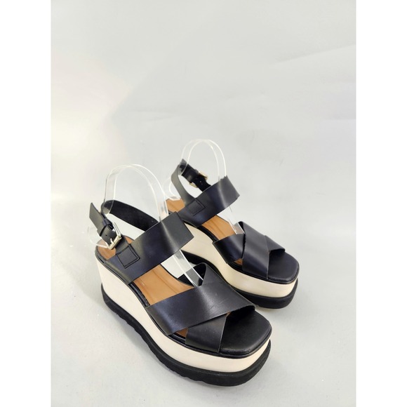 Free People Shoes - Free People Kate Wedge Sandals Women EU 39 US 8.5 Black Leather Platform Boho